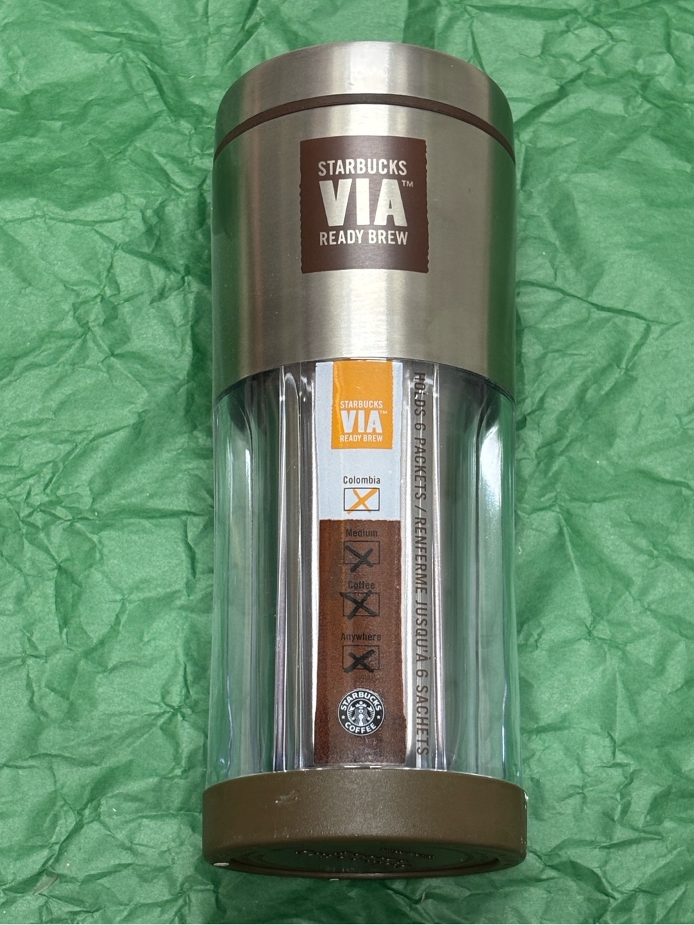 Starbucks VIA Coffee Canister in Silver and Brown